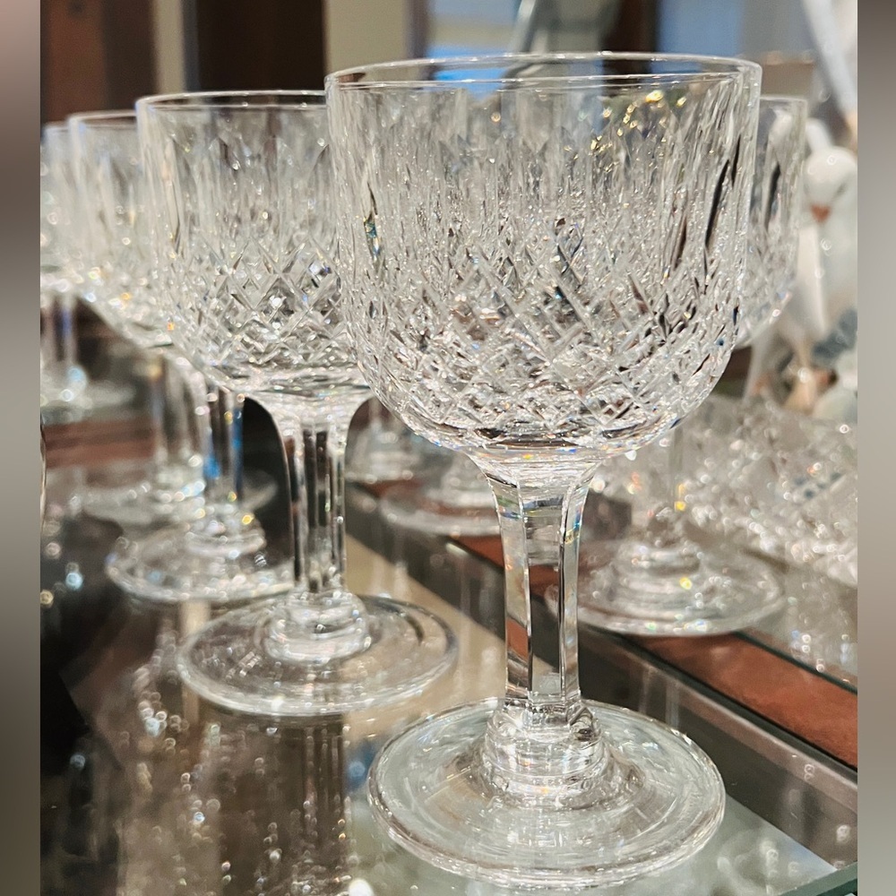 WEBB THOMAS “Normandy”Claret Wine Crystal Handmade Blown Glass Set of 6